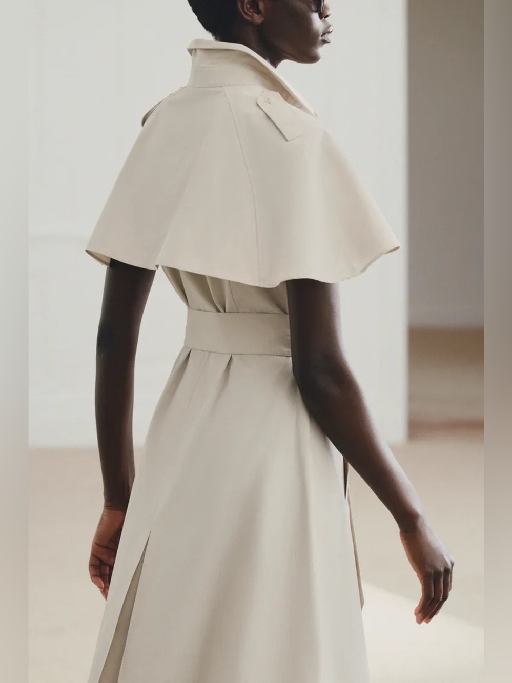 ZARA ZW COLLECTION CAPE SHIRT DRESS - Picture 5 of 16